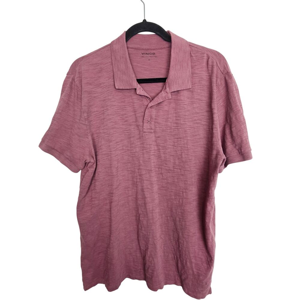 Vince Mens Polo Shirt Size M Classic Preppy Designer Minimalist Casual Stretch